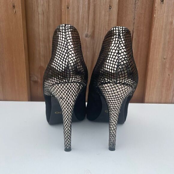 Aldo High Heels Black Silver Size 8.5 Stiletto Round Toe Sexy Pumps - Picture 9 of 12